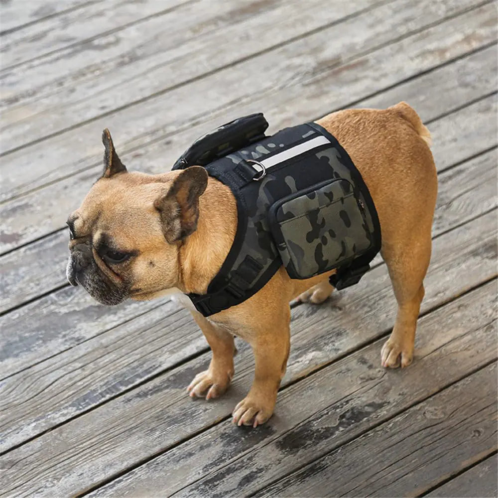 Hiker Dog Backpack with Side Pockets & Adjustable Strap/Removable Harness