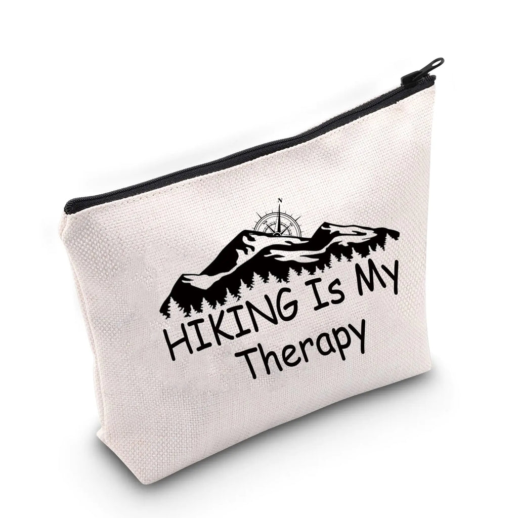 Hiking Cosmetic Accessory Pouch – “HIKING Is My Therapy” Travel Bag